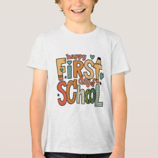 Camiseta Happy first day of school retro png|boy preschool