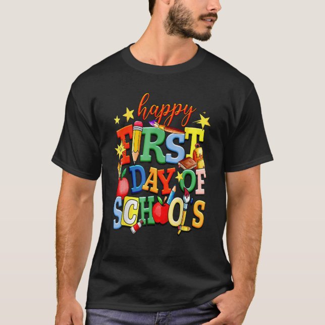 Camiseta Happy First Day Of School Welcome Back To School K (Frente)