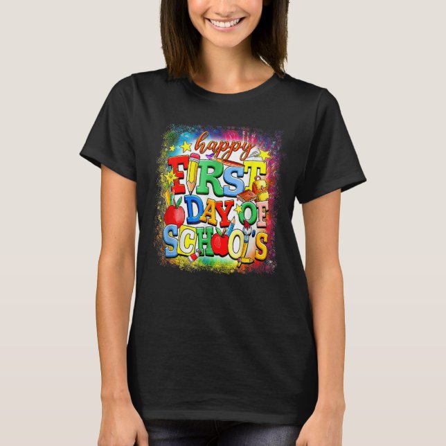 Camiseta Happy First Day Of School Welcome Back To School K (Frente)