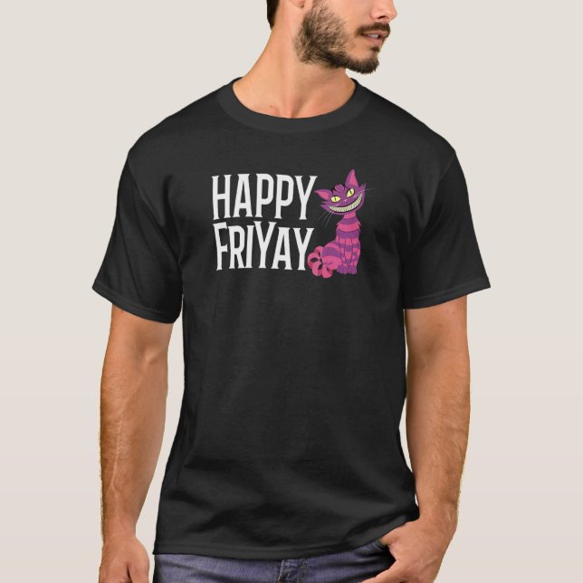 Camiseta Happy FriYay Purple Grinning Striped Cat 13th On F (Frente)