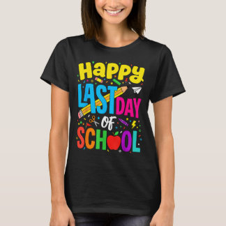Camiseta Happy Funny Retro Teacher Student Summer Last Day