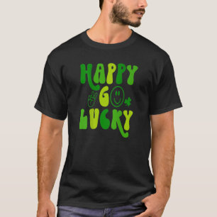 Camiseta Happy Go Lucky Dia de São Patrício Retro Irish Ire
