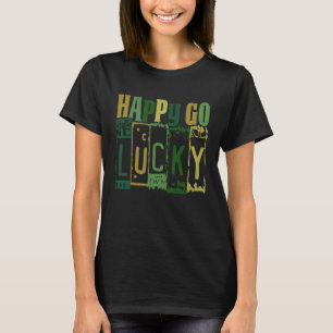 Camiseta Happy Go Lucky Dia de São Patrício Vintage Retro I