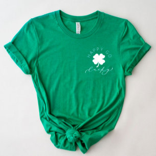 Camiseta Happy Go Lucky Shamrock Rua dia de Patrick