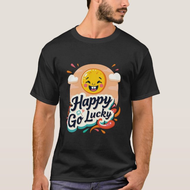 Camiseta Happy Go Lucky: Sol alegre e víbora positiva (Frente)