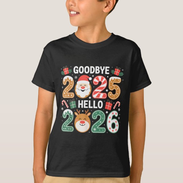 Camiseta Happy Goodbye 2025 Hello 2026 Festive New Year Loo (Frente)