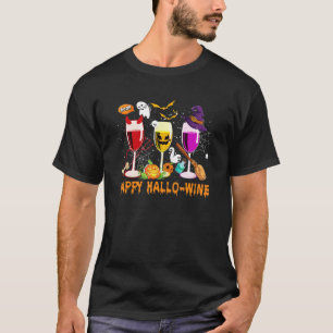 Camiseta Happy Hallo Vidro Vidro Vidro Vinho Drinki