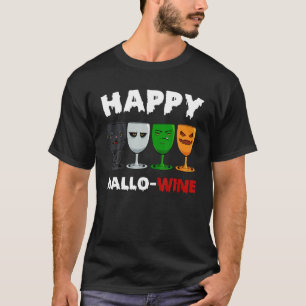 Camiseta Happy Hallo-Wine - Dia de as Bruxas engraçado com