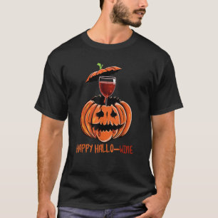 Camiseta Happy Hallo Wine Engraçado Bebado Pumpkin Wine Ama