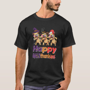 Camiseta Happy Hallothanksmas brinca de abençoar fantasma d