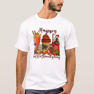 Camiseta Happy Hallothanksmas Café Lover Halloween Thankg