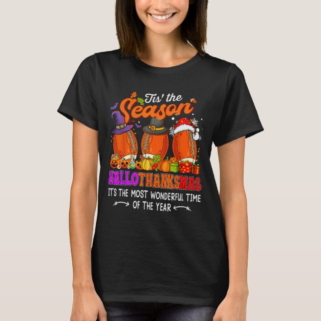 Camiseta Happy Hallothanksmas Funny Halloween Thanksgiving  (Frente)