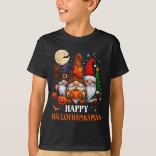 Camiseta Happy Hallothanksmas Gnomos Lover Feliz das Bruxas