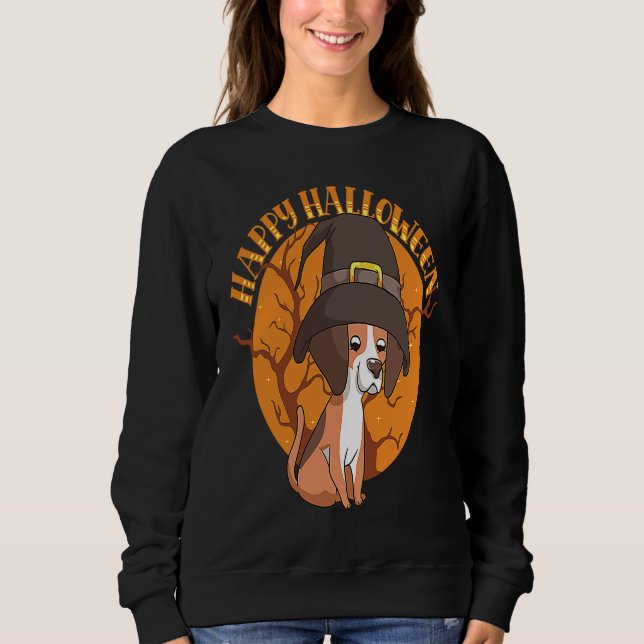 Camiseta Happy Halloween Beagle Witch Dog  Animal Halloween (Frente)