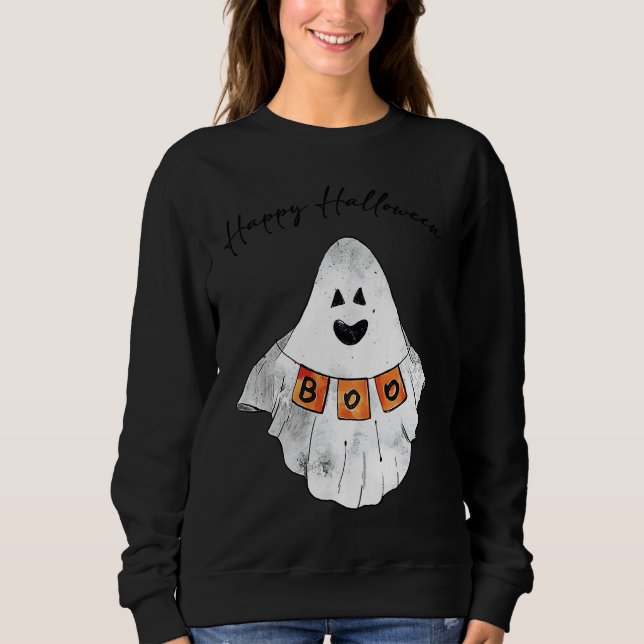Camiseta HAPPY HALLOWEEN Boo Sheet Ghost Halloween (Frente)