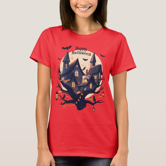 Camiseta “Happy Halloween” Casa Assombrada (Frente)