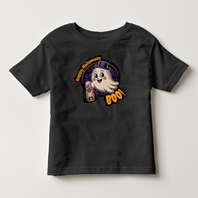 Camiseta Happy Halloween Ghost – Cute Boo Lantern Spirit 👻 (Frente)