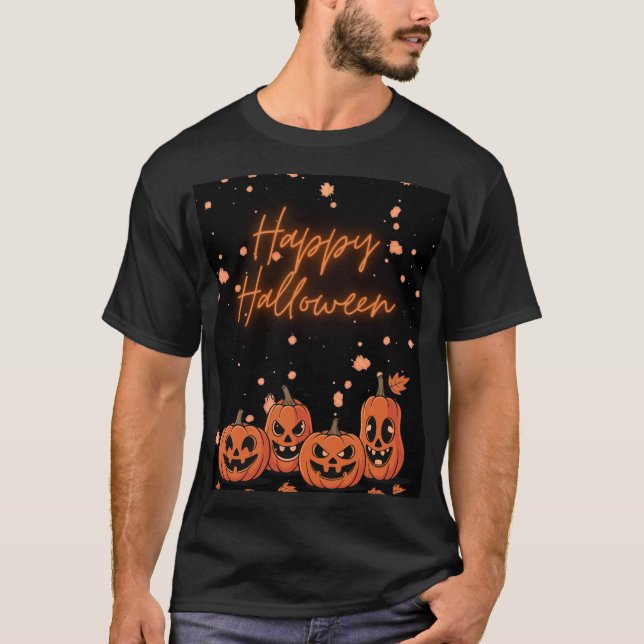 Camiseta Happy Halloween Postcard (Frente)