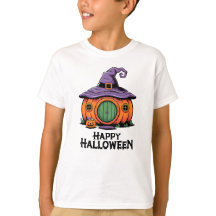 Happy Halloween Pumpkin Cottage & Witch Hat Roof