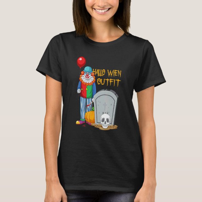 Camiseta Happy Halloween Scary Zombie Skeleton Pumpkin Hall (Frente)