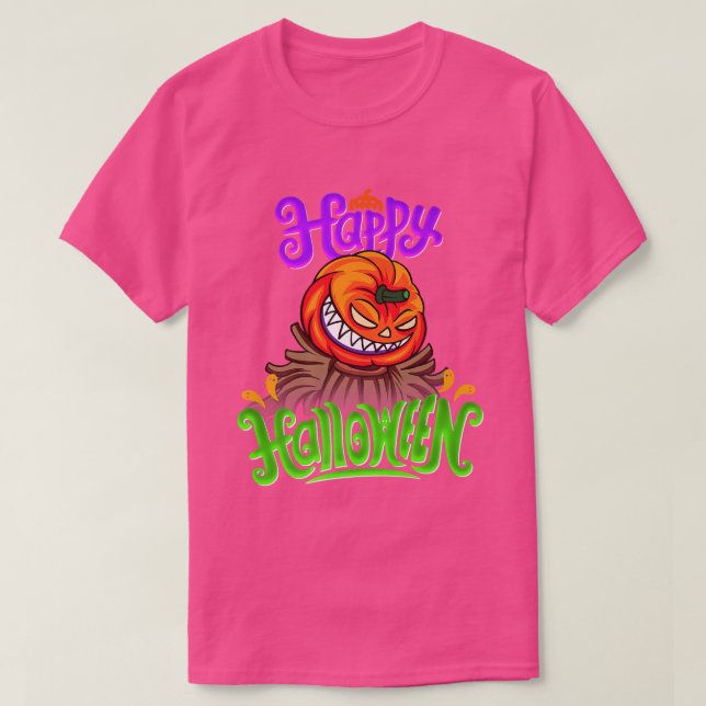 Camiseta Happy Halloween Spooky Pumpkin Jack O Lantern  (Frente do Design)