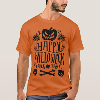 Camiseta Happy Halloween Trick Or Treat Jack O Lanterns Spi