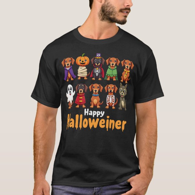 Camiseta Happy Halloweiner Funny Halloween Dog Lovers Dog O (Frente)