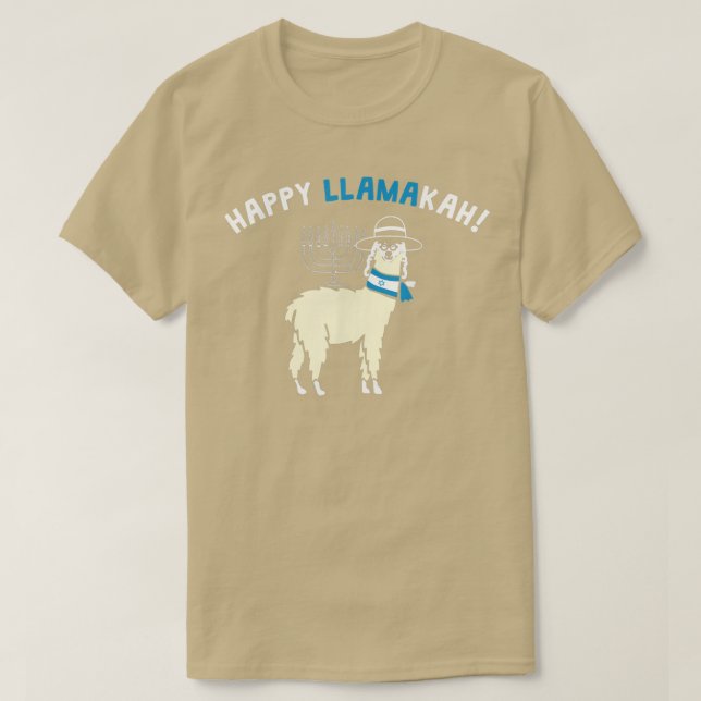Camiseta Happy Hanukkah Engraçado Llamakah Jewish llama T-S (Frente do Design)