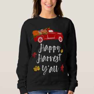 Camiseta Happy Harvest Y'all red caminhão Fall Gift