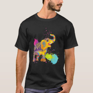 Camiseta Happy Holi Colors India Hindu Primavera Elephant H