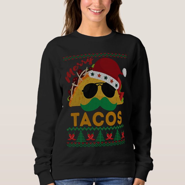 Camiseta Happy Holiday Party Merry Taco Ugly Christmas Mexi (Frente)