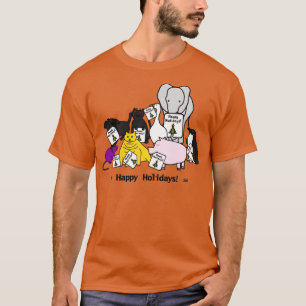 Camiseta Happy Holidays from these Cute Christmas Animals