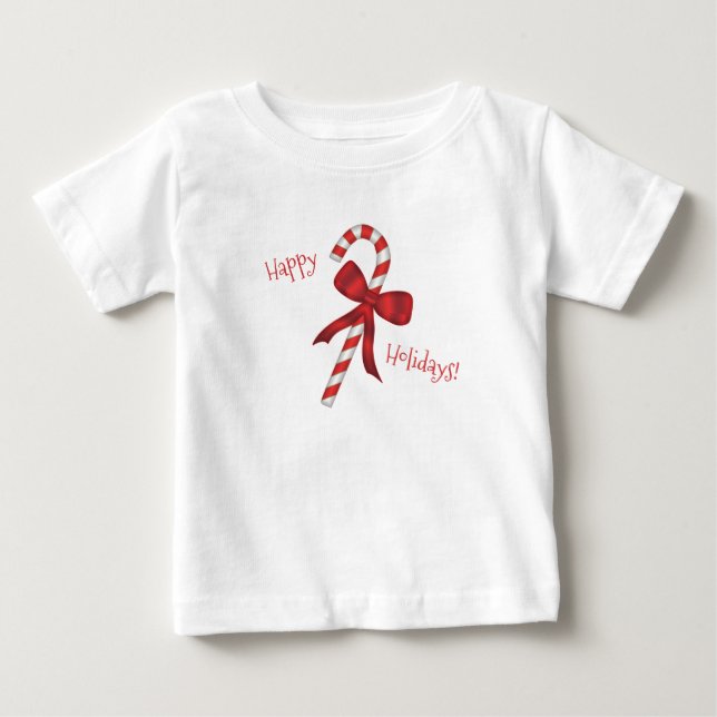 Camiseta Happy Holidays Merry Christmas Candy Cane  (Frente)