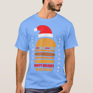 Camiseta Happy Holidays With Cheese Funny Pizza Christmas
