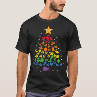 Camiseta Happy Holigays LGBT Christmas Tree Costume Gay Pri