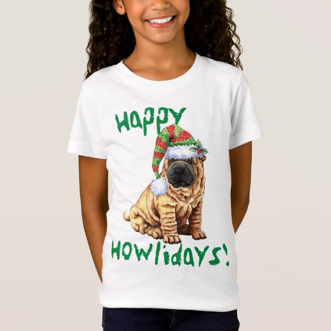 Camiseta Happy Howliday Shar-Pei (Frente)