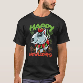 Camiseta Happy Howlidays Bull Terrier Bully Elf Hund Weihna