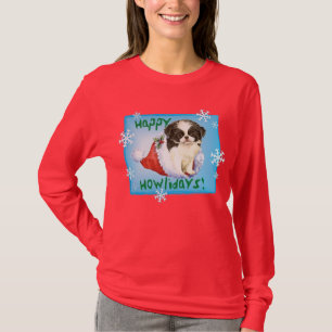 Camiseta Happy Howlidays Japonês Chin
