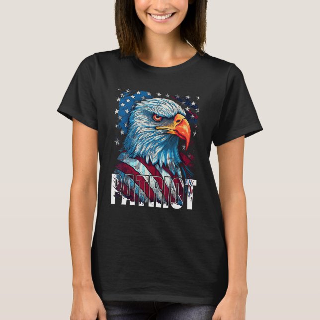 Camiseta Happy Independence Day 4th July Patriot Eagle Amer (Frente)