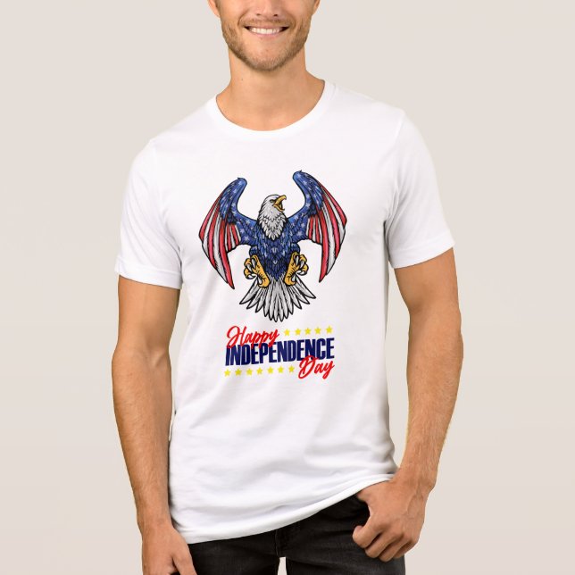 Camiseta Happy Independence day with eagle (Frente)