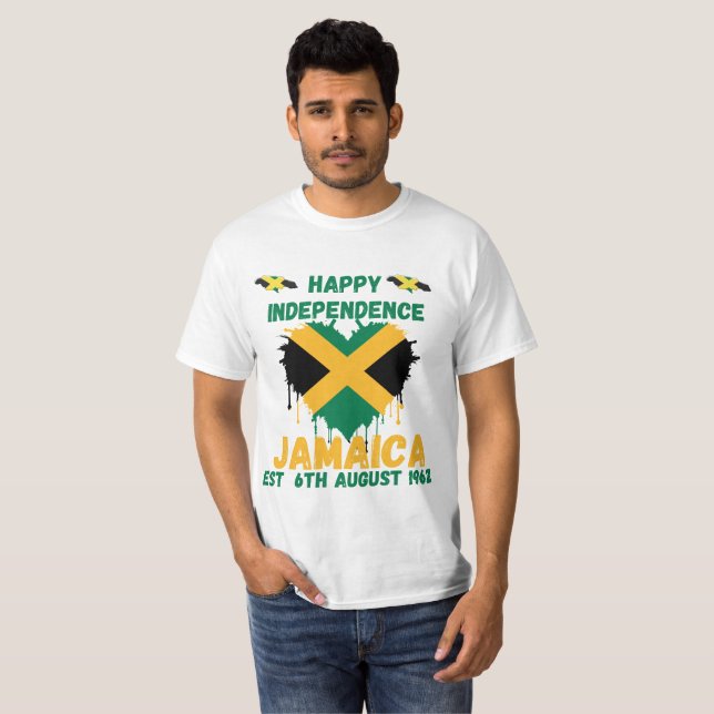 Camiseta Happy Independence Jamaica Day Jamaican Flag 1962  (Frente Completa)