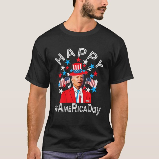 Camiseta Happy Joe Biden 4 De Julho Independência Memorial (Frente)