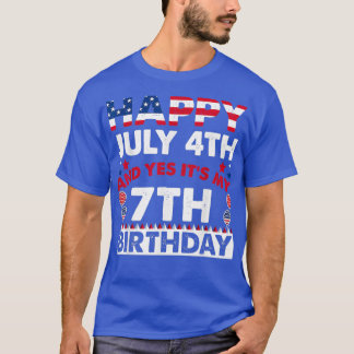 Camiseta Happy July 4th and Yes Its My 7th Birthday Indepen