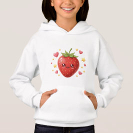 Camiseta Happy Kawaii Strawberry with Sparkling Eyes