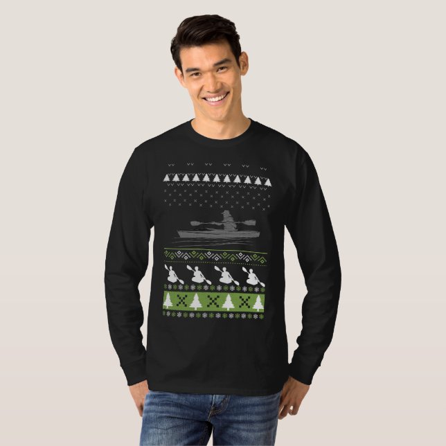 Camiseta Happy Kayaking Ugly Kayak, doce de Natal (Frente Completa)