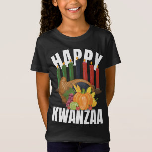 Camiseta Happy Kwanzaa African American Holiday Candles Fir