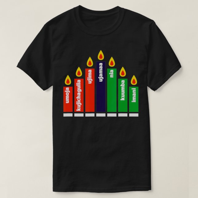 Camiseta Happy Kwanzaa Kinara vandles African American Holi (Frente do Design)
