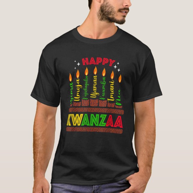 Camiseta Happy Kwanzaa Seven Principles Of Kwanzaa Men Wome (Frente)
