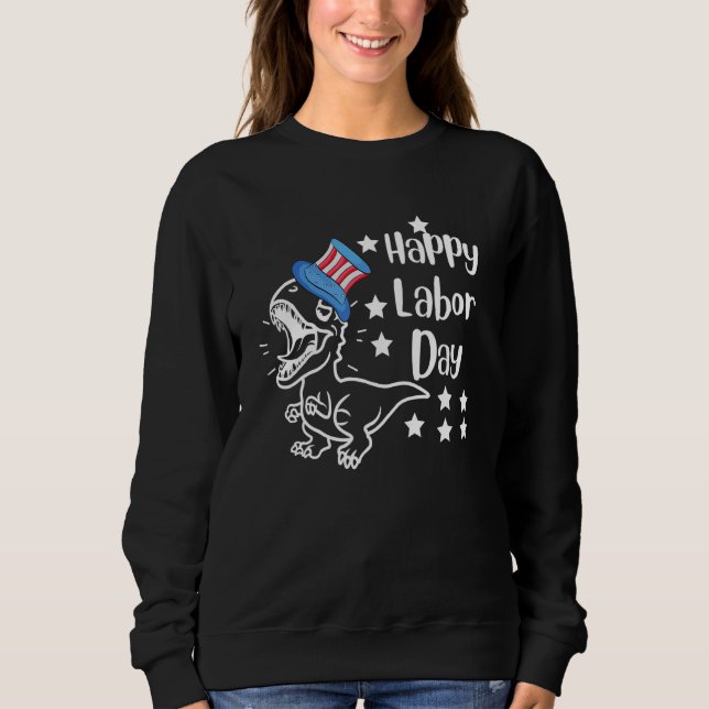 Camiseta Happy Labor Day 2022 Saurus Rex Dinosaur Toddler   (Frente)