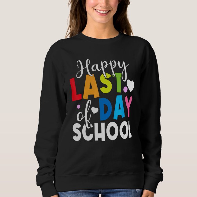 Camiseta Happy Last Day of School Kids Teacher Student Grad (Frente)